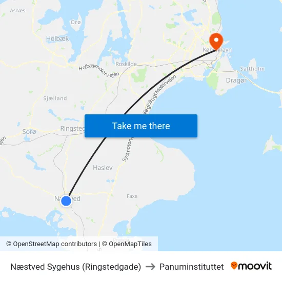 Næstved Sygehus (Ringstedgade) to Panuminstituttet map