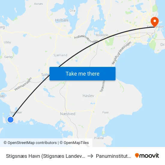 Stigsnæs Havn (Stigsnæs Landevej) to Panuminstituttet map