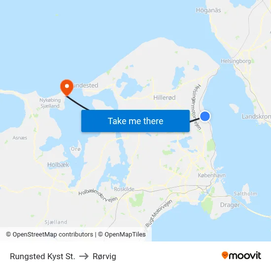 Rungsted Kyst St. to Rørvig map