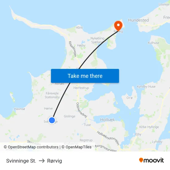Svinninge St. to Rørvig map