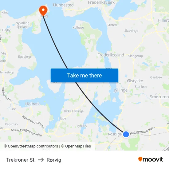 Trekroner St. to Rørvig map
