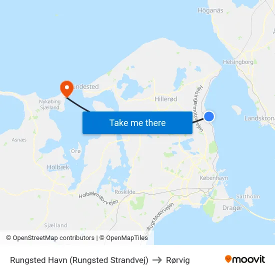 Rungsted Havn (Rungsted Strandvej) to Rørvig map