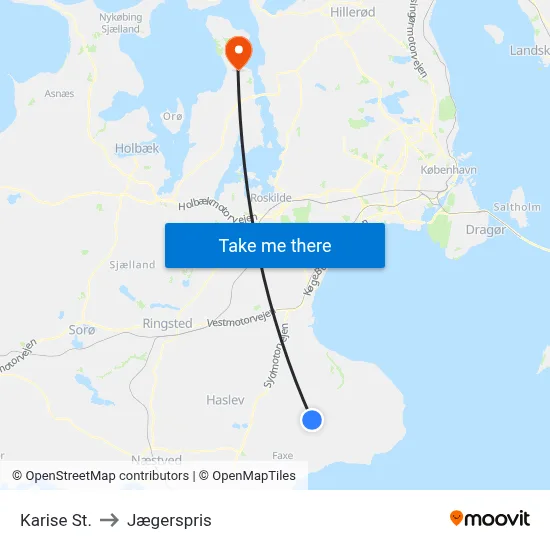 Karise St. to Jægerspris map