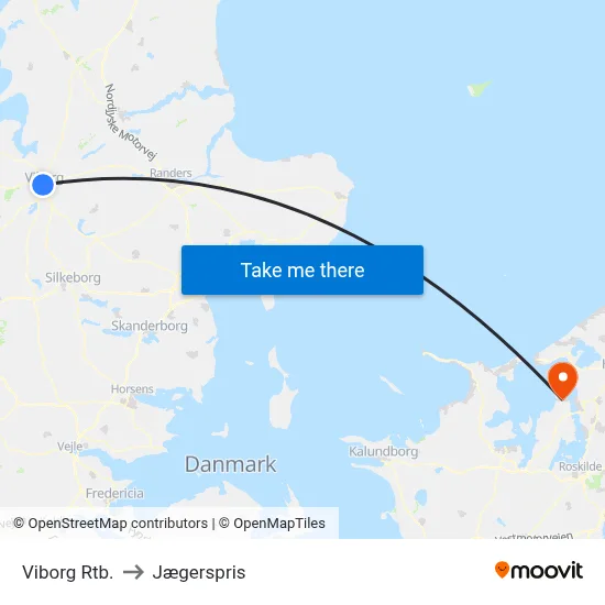Viborg Rtb. to Jægerspris map