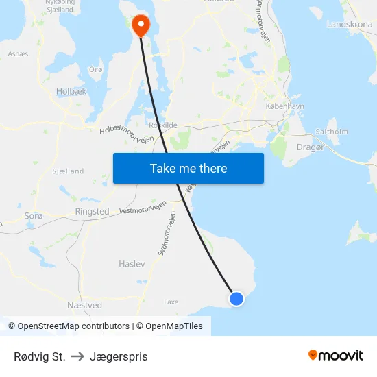 Rødvig St. to Jægerspris map
