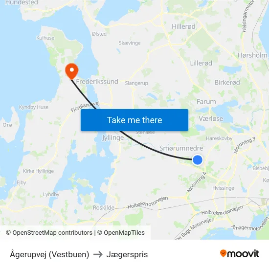 Ågerupvej (Vestbuen) to Jægerspris map