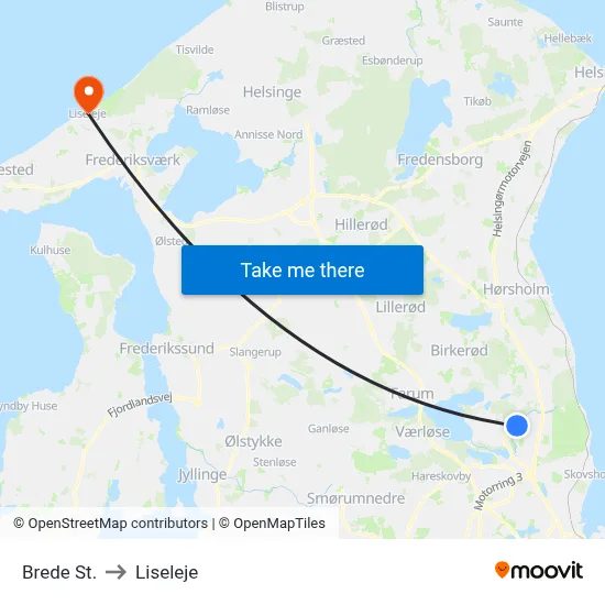 Brede St. to Liseleje map