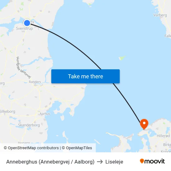 Anneberghus (Annebergvej / Aalborg) to Liseleje map