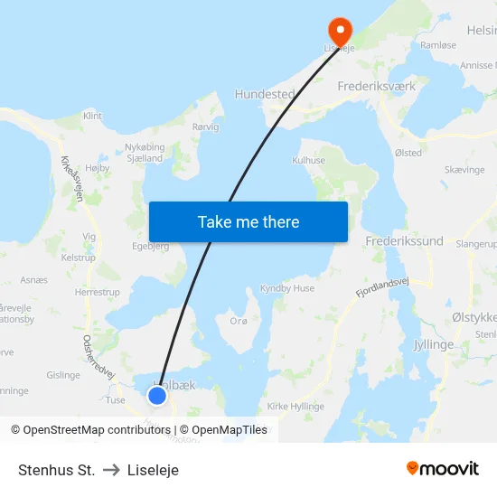 Stenhus St. to Liseleje map