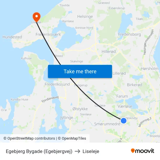 Egebjerg Bygade (Egebjergvej) to Liseleje map