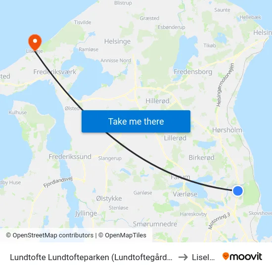 Lundtofte Lundtofteparken (Lundtoftegårdsvej) to Liseleje map