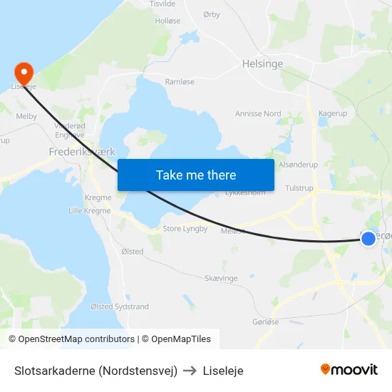 Slotsarkaderne (Nordstensvej) to Liseleje map
