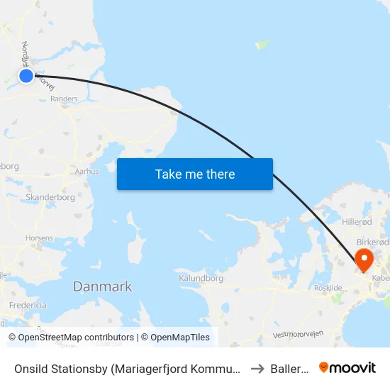 Onsild Stationsby (Mariagerfjord Kommune) to Ballerup map