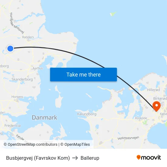 Busbjergvej (Favrskov Kom) to Ballerup map