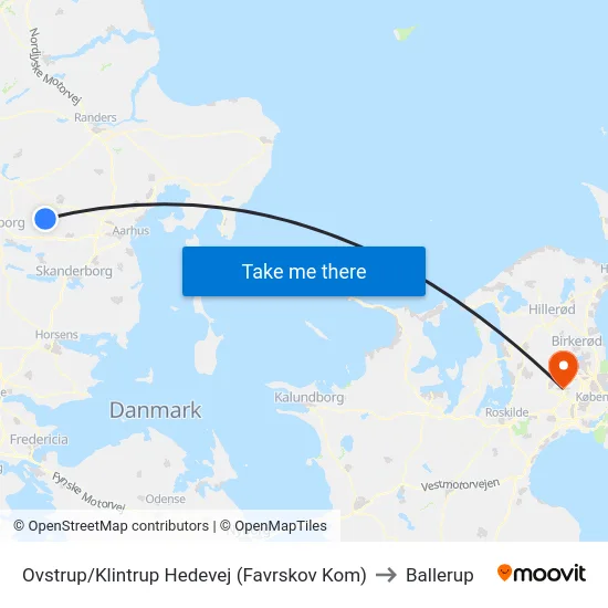 Ovstrup/Klintrup Hedevej (Favrskov Kom) to Ballerup map