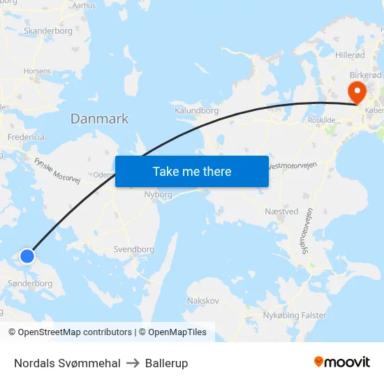 Nordals Svømmehal to Ballerup map