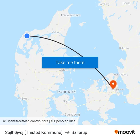 Sejlhøjvej (Thisted Kommune) to Ballerup map