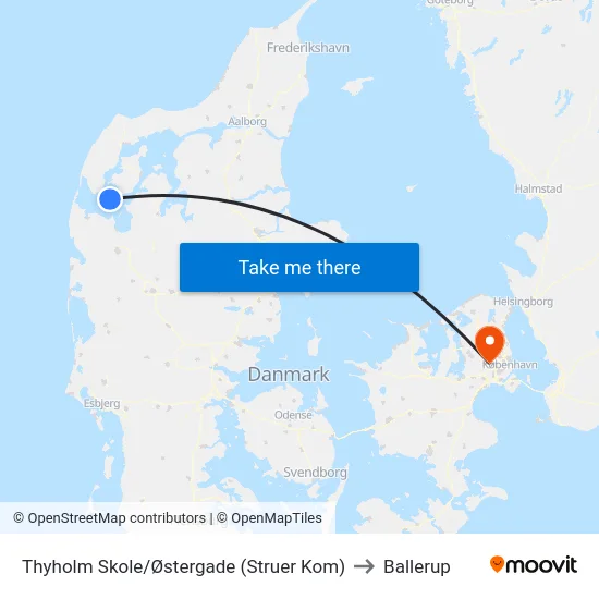 Thyholm Skole/Østergade (Struer Kom) to Ballerup map
