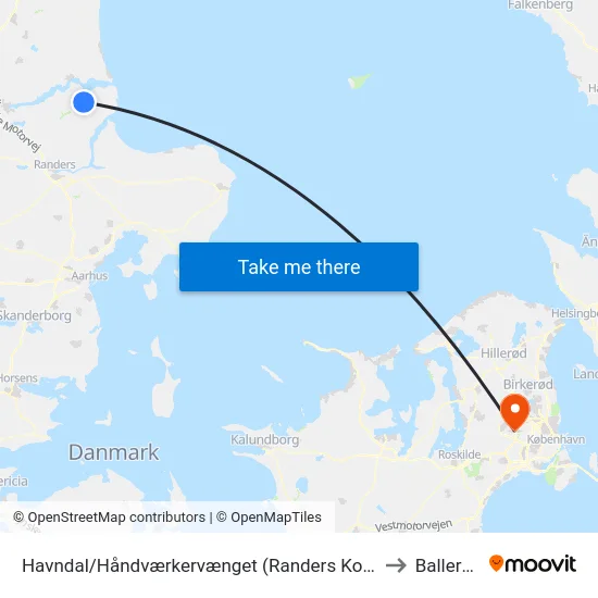Havndal/Håndværkervænget (Randers Kom) to Ballerup map