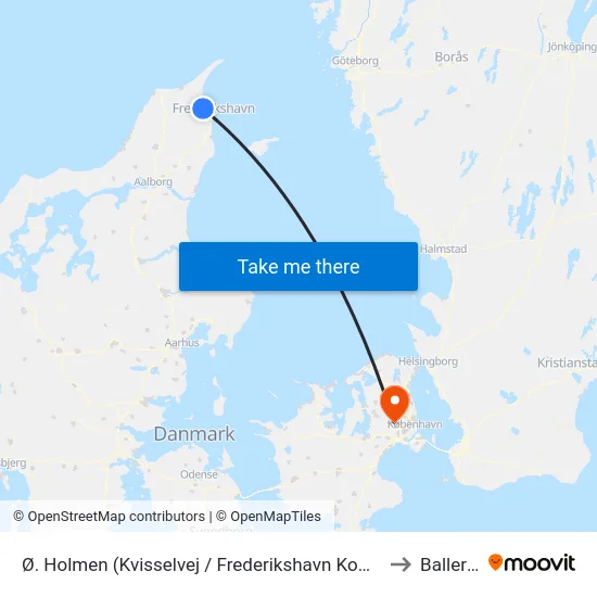 Ø. Holmen (Kvisselvej / Frederikshavn Kommune) to Ballerup map