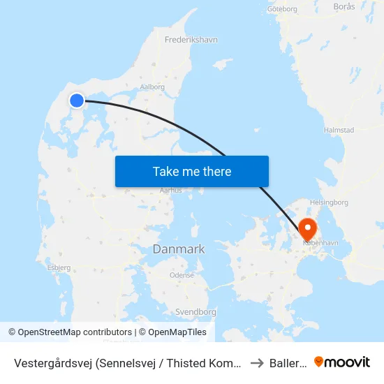 Vestergårdsvej (Sennelsvej / Thisted Kommune) to Ballerup map