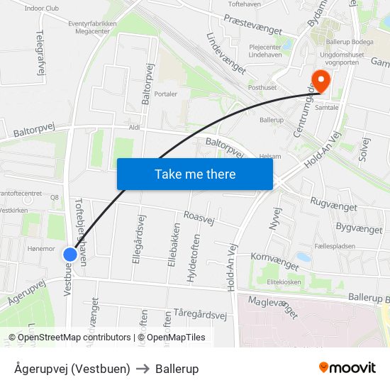 Ågerupvej (Vestbuen) to Ballerup map