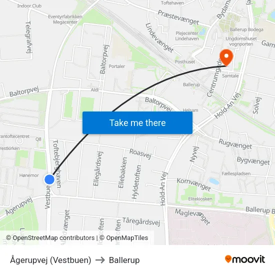 Ågerupvej (Vestbuen) to Ballerup map