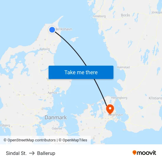 Sindal St. to Ballerup map