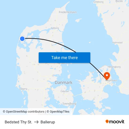 Bedsted Thy St. to Ballerup map