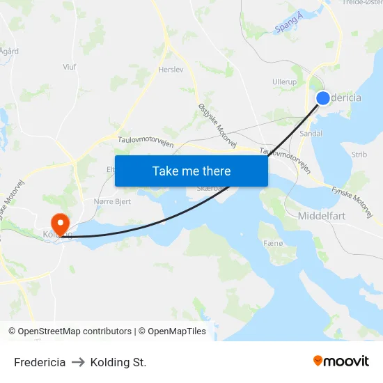 Fredericia to Kolding St. map