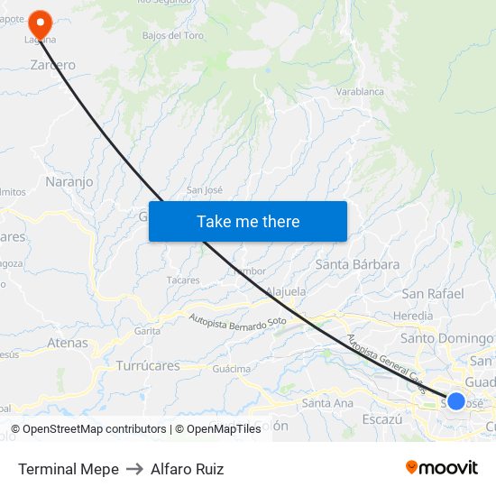 Terminal Mepe to Alfaro Ruiz map