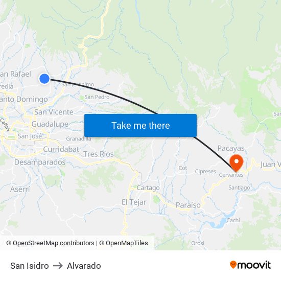 San Isidro to San Isidro map