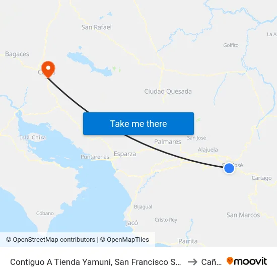 Contiguo A Tienda Yamuni, San Francisco San José to Cañas map
