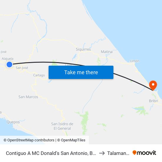 Contiguo A MC Donald's San Antonio, Belén to Talamanca map