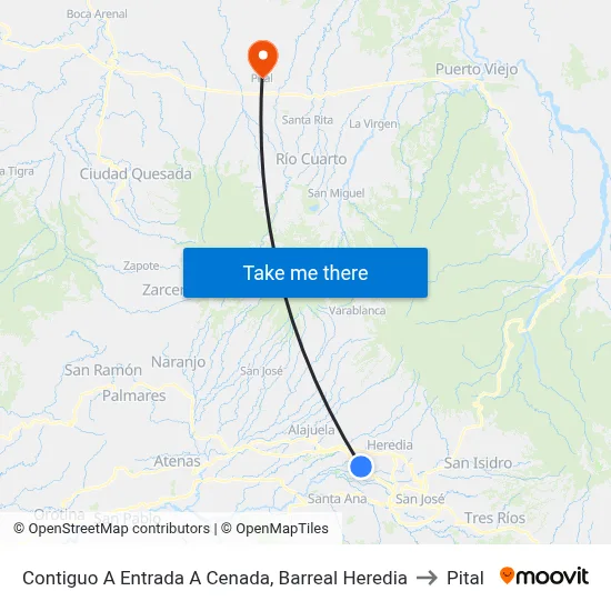Contiguo A Entrada A Cenada, Barreal Heredia to Pital map
