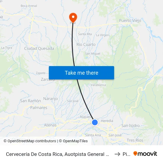 Cervecería De Costa Rica, Auotpista General Cañas Belén to Pital map
