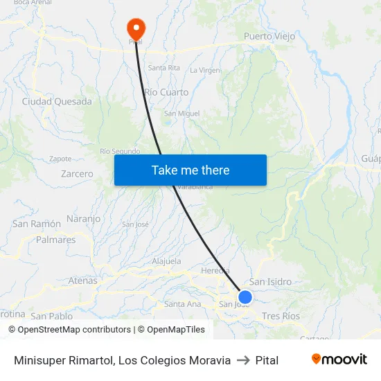 Minisuper Rimartol, Los Colegios Moravia to Pital map