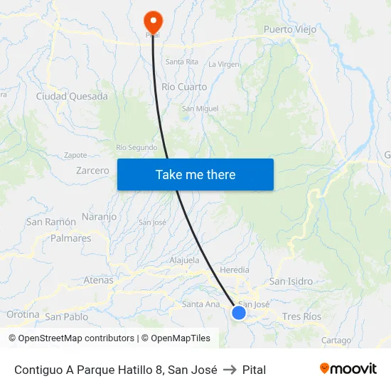 Contiguo A Parque Hatillo 8, San José to Pital map