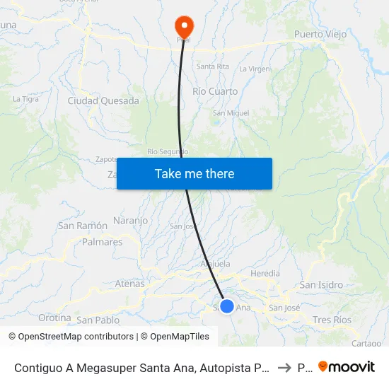 Contiguo A Megasuper Santa Ana, Autopista Próspero Fernández Santa Ana to Pital map