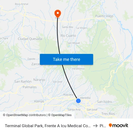 Terminal Global Park, Frente A Icu Medical Costa Rica to Pital map