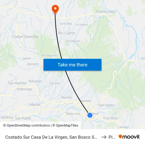 Costado Sur Casa De La Virgen, San Bosco San José to Pital map