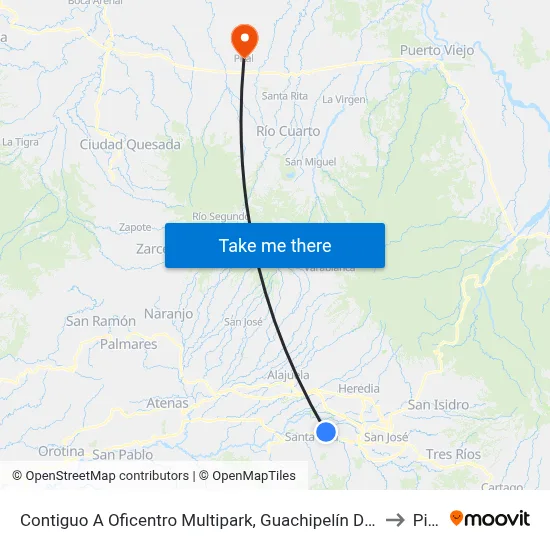 Contiguo A Oficentro Multipark, Guachipelín De Escazú to Pital map