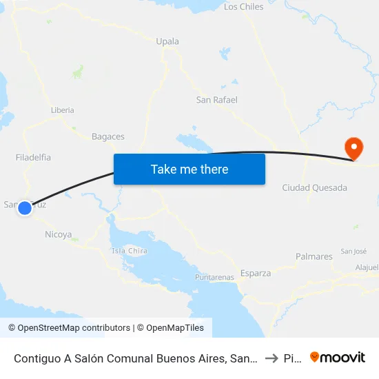 Contiguo A Salón Comunal Buenos Aires, Santa Cruz to Pital map