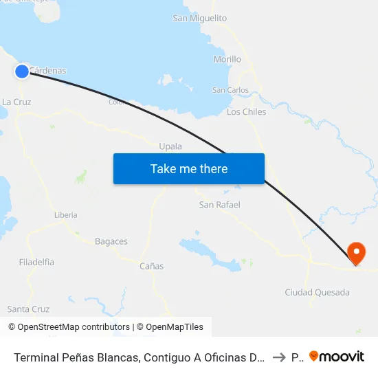 Terminal Peñas Blancas, Contiguo A Oficinas Dirección General De Migración Y Extranjería to Pital map