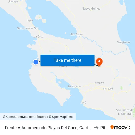Frente A Automercado Playas Del Coco, Carrillo to Pital map