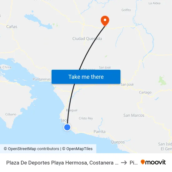 Plaza De Deportes Playa Hermosa, Costanera Sur Garabito to Pital map