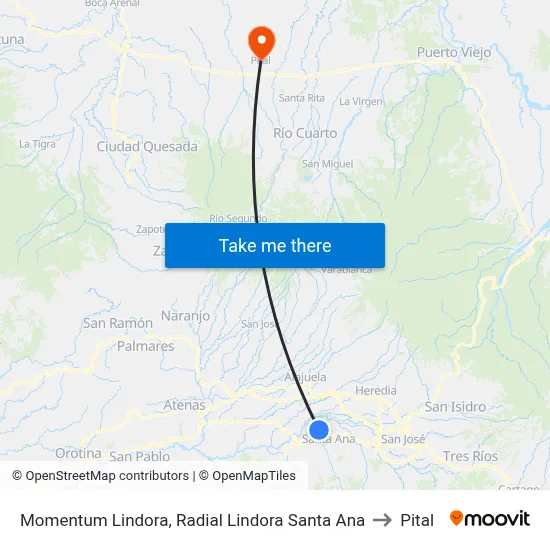 Momentum Lindora, Radial Lindora Santa Ana to Pital map
