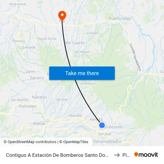 Contiguo A Estación De Bomberos Santo Domingo to Pital map