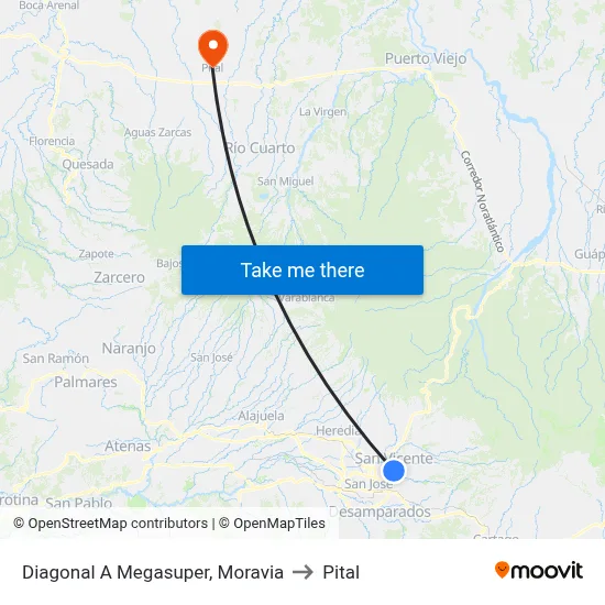Diagonal A Megasuper, Moravia to Pital map