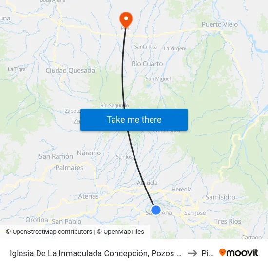 Iglesia De La Inmaculada Concepción, Pozos Santa Ana to Pital map